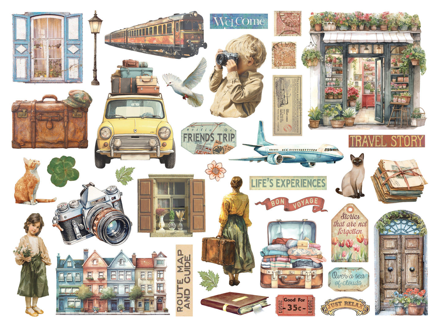 Stamperia - Die Cuts - Art of Travelling