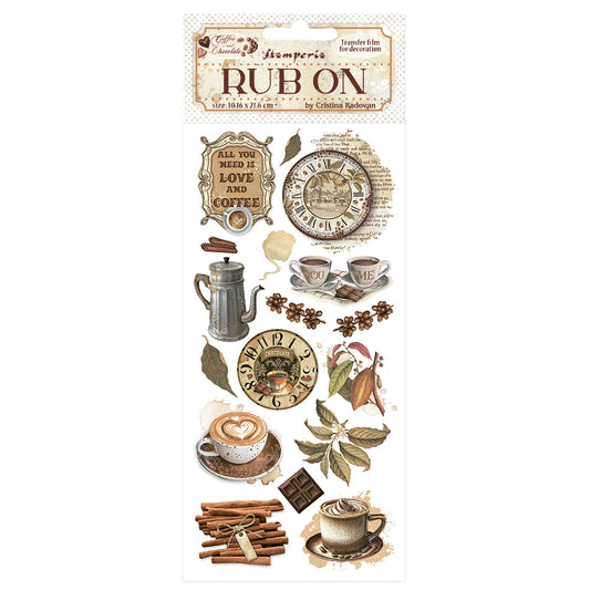 Stamperia   - Rub-ons -  Coffee and Chocolate All you need is love and coffee
