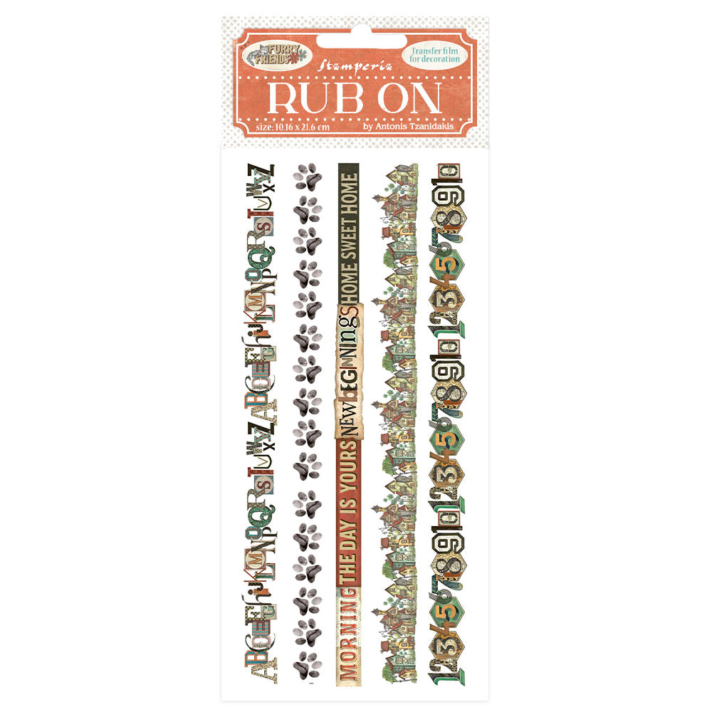 Stamperia - Rub-ons - Furry Friends Stripes