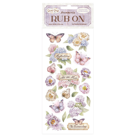 Stamperia   - Rub-ons -  Quiet Days - Hydrangea and Butterfly