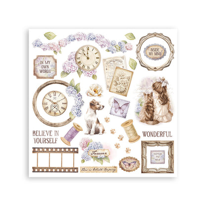 Stamperia - Quiet Days -  Assortment Rub on cm 15,5x15,5 - 6 pages