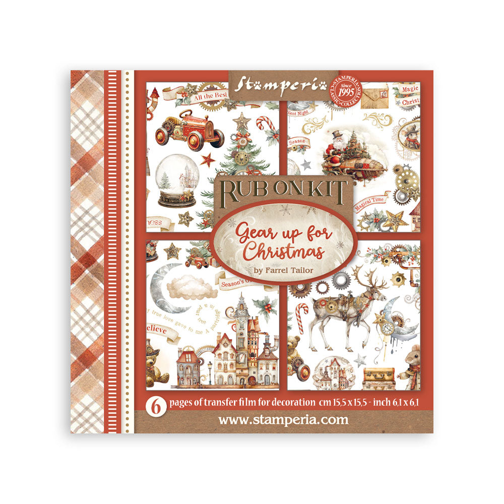 Stamperia - Gear up for Christmas -  Assortment Rub on cm 15,5x15,5 - 6 pages