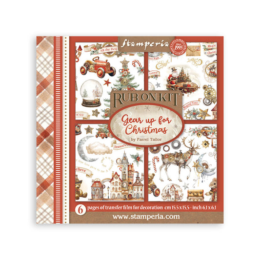 Stamperia - Gear up for Christmas -  Assortment Rub on cm 15,5x15,5 - 6 pages