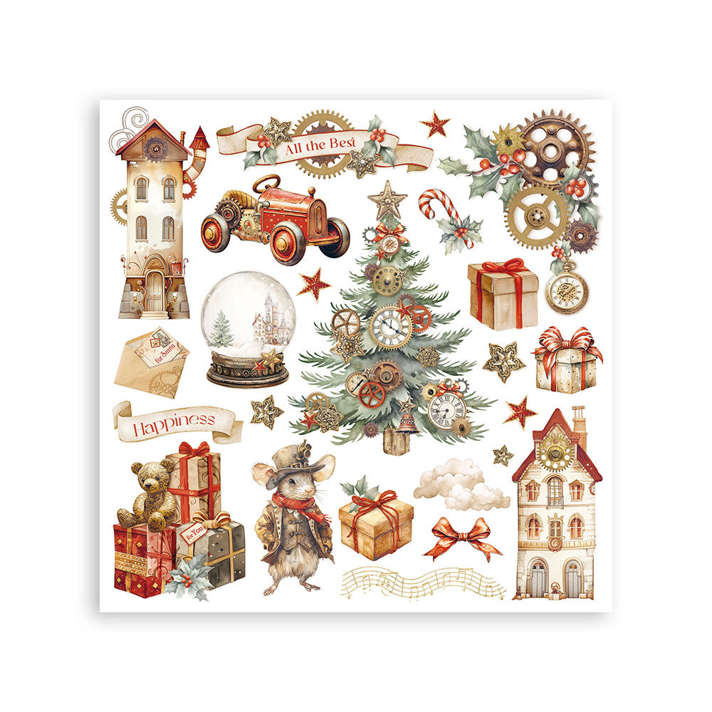 Stamperia - Gear up for Christmas -  Assortment Rub on cm 15,5x15,5 - 6 pages