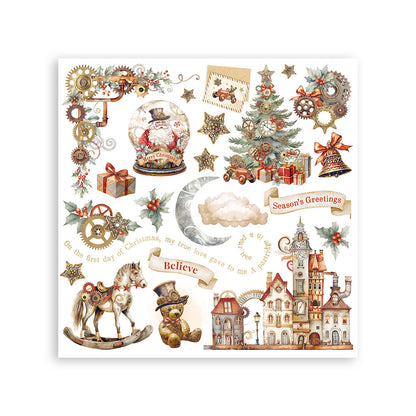 Stamperia - Gear up for Christmas -  Assortment Rub on cm 15,5x15,5 - 6 pages
