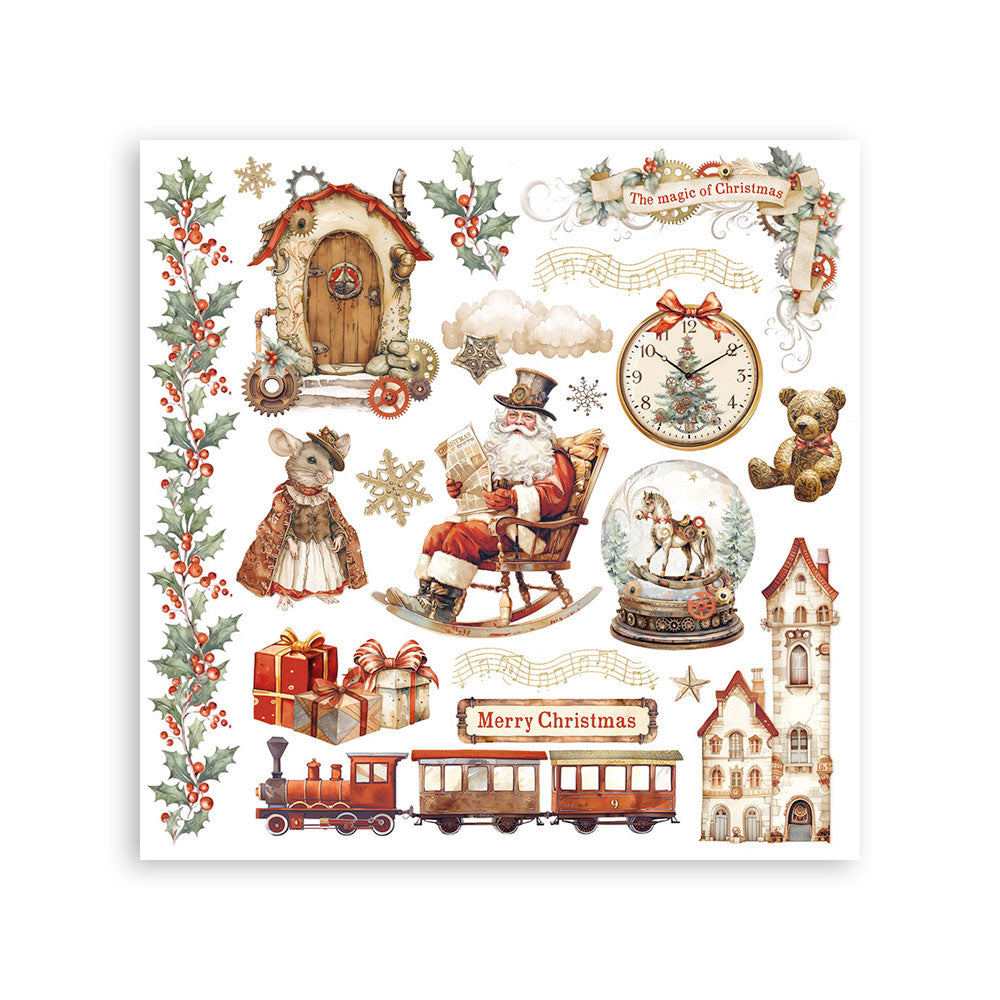 Stamperia - Gear up for Christmas -  Assortment Rub on cm 15,5x15,5 - 6 pages