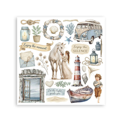 Stamperia - Assortment Rub on cm 15,5x15,5 - 6 pages - Silent Sea