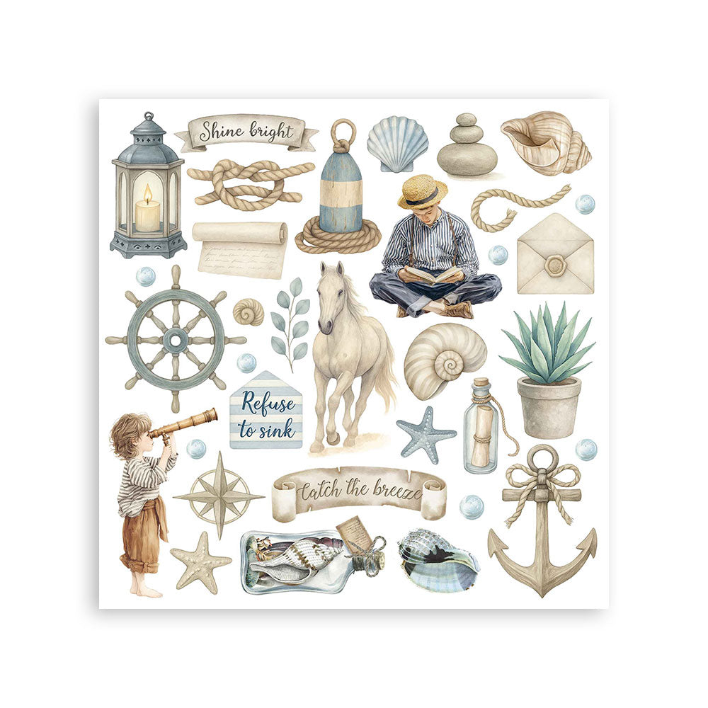 Stamperia - Assortment Rub on cm 15,5x15,5 - 6 pages - Silent Sea