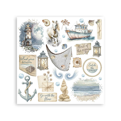 Stamperia - Assortment Rub on cm 15,5x15,5 - 6 pages - Silent Sea