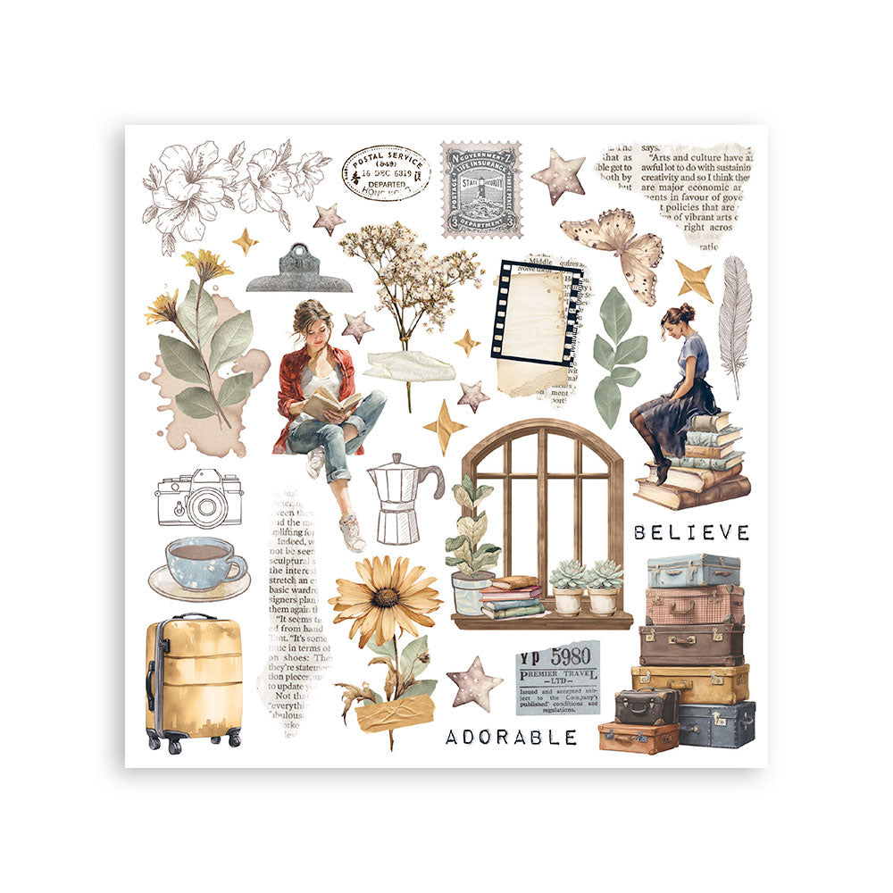 Stamperia - Assortment Rub on cm 15,5x15,5 - 6 pages - Secret Diary