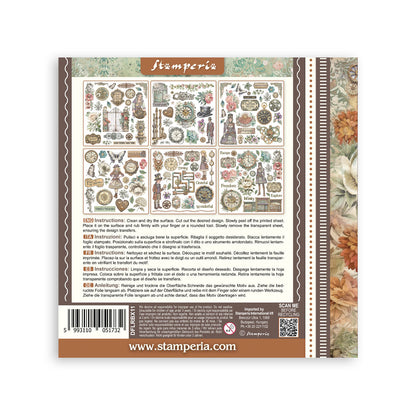 Stamperia - Assortment Rub on cm 15,5x15,5 - 6 pages - Gardens of Time