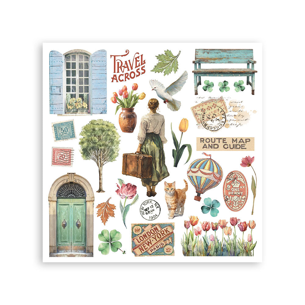 Stamperia - Assortment Rub on cm 15,5x15,5 - 6 pages - Art of Travelling