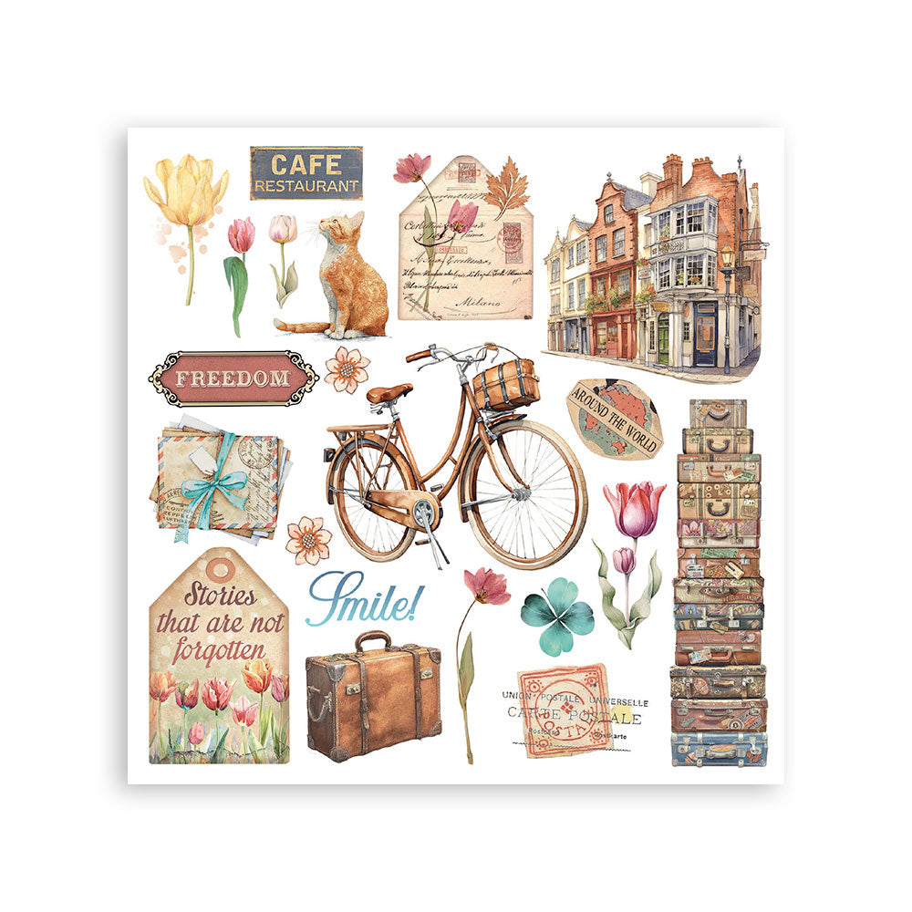 Stamperia - Assortment Rub on cm 15,5x15,5 - 6 pages - Art of Travelling