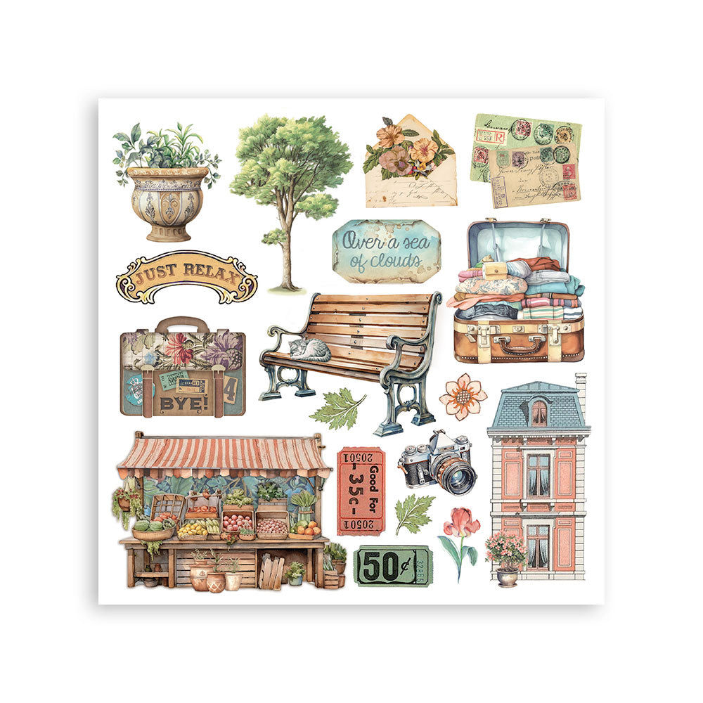 Stamperia - Assortment Rub on cm 15,5x15,5 - 6 pages - Art of Travelling