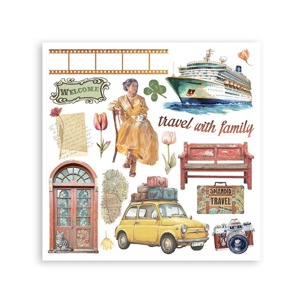 Stamperia - Assortment Rub on cm 15,5x15,5 - 6 pages - Art of Travelling