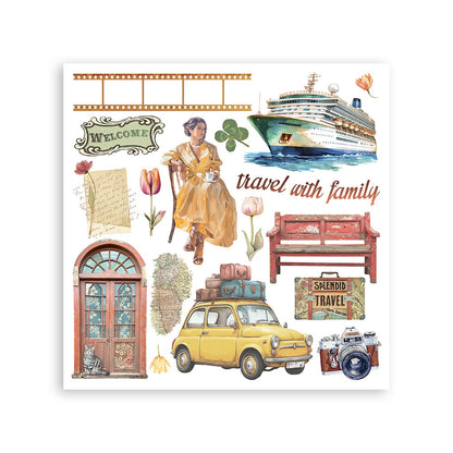 Stamperia - Assortment Rub on cm 15,5x15,5 - 6 pages - Art of Travelling