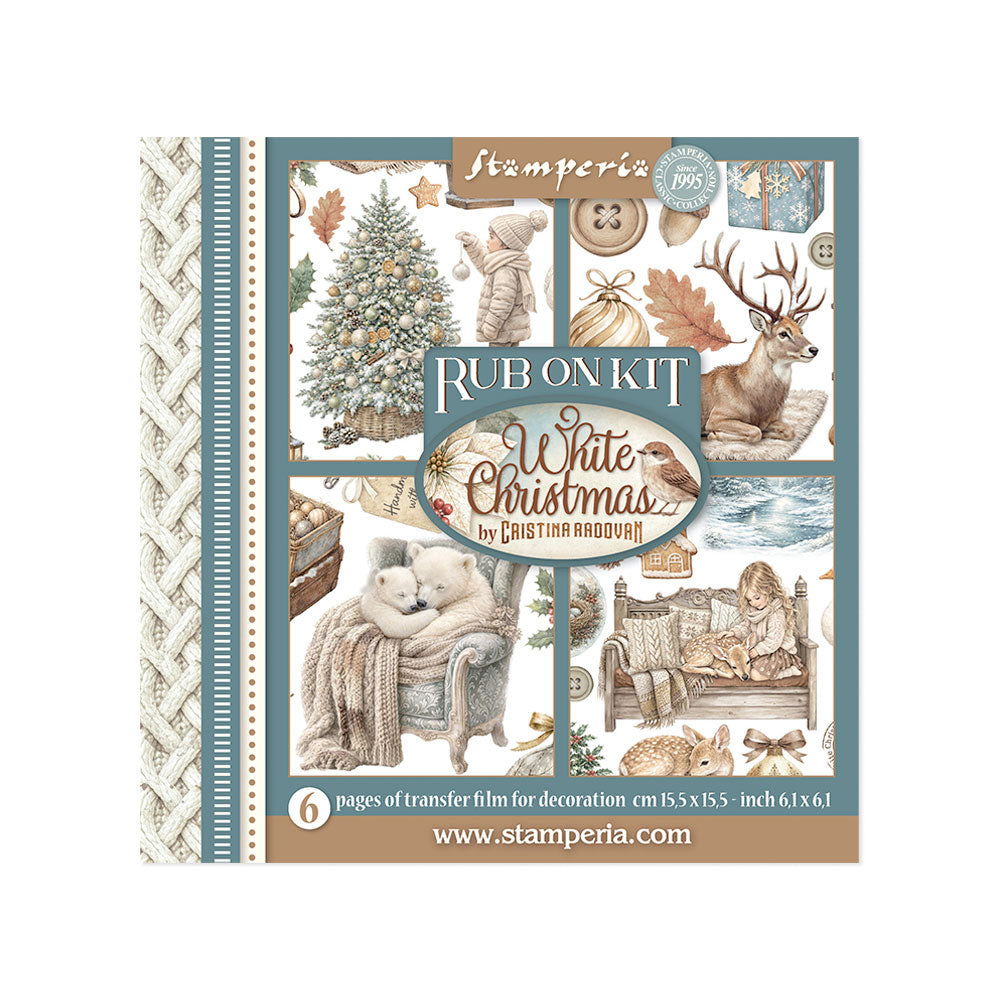 Stamperia - Assortment Rub on cm 15,5x15,5 - 6 pages - White Christmas