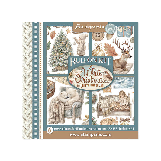 Stamperia - Assortment Rub on cm 15,5x15,5 - 6 pages - White Christmas