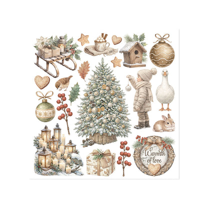 Stamperia - Assortment Rub on cm 15,5x15,5 - 6 pages - White Christmas