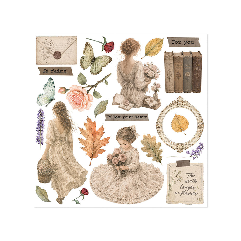 Stamperia - Assortment Rub on cm 15,5x15,5 - 6 pages - Flowers and Poems