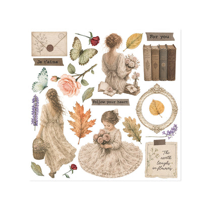 Stamperia - Assortment Rub on cm 15,5x15,5 - 6 pages - Flowers and Poems