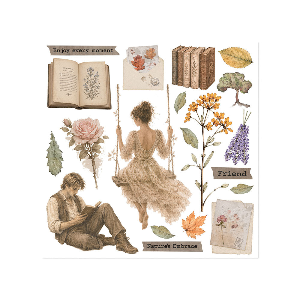 Stamperia - Assortment Rub on cm 15,5x15,5 - 6 pages - Flowers and Poems