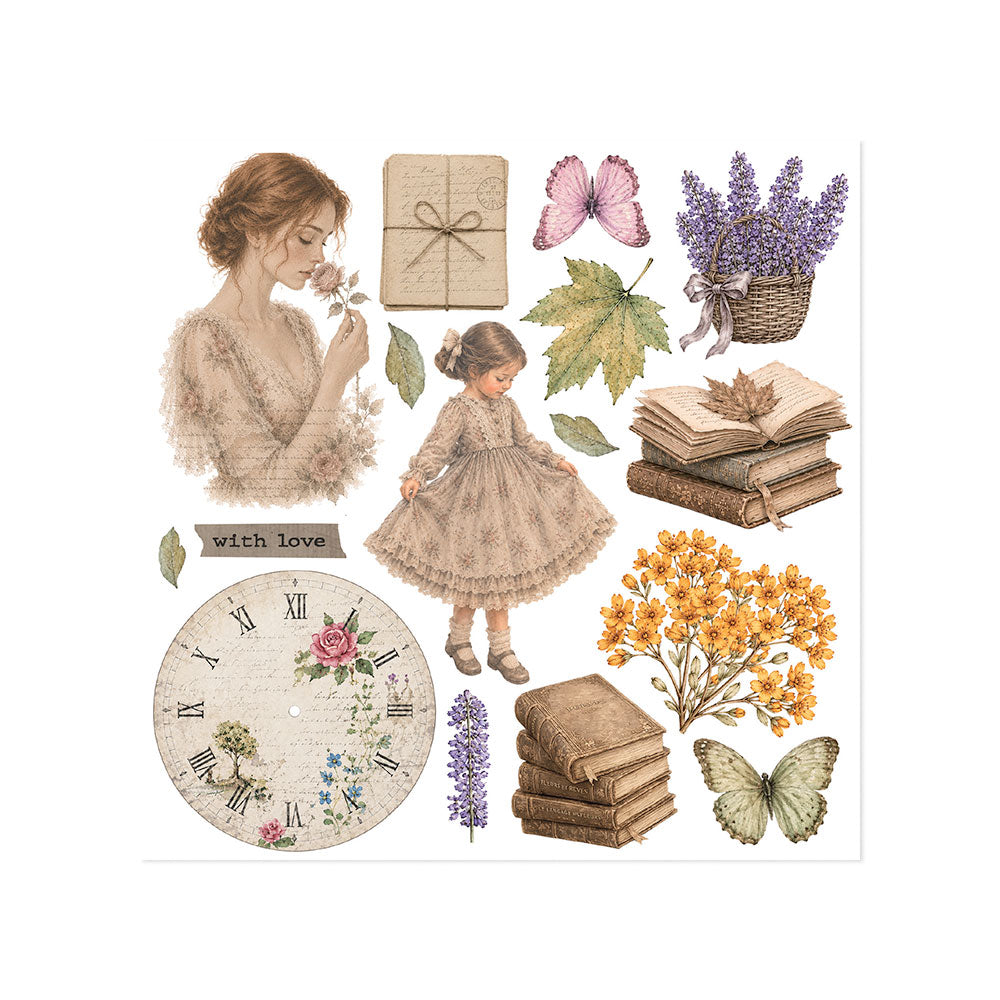 Stamperia - Assortment Rub on cm 15,5x15,5 - 6 pages - Flowers and Poems