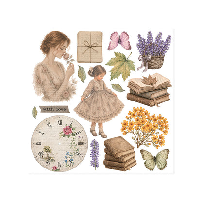 Stamperia - Assortment Rub on cm 15,5x15,5 - 6 pages - Flowers and Poems