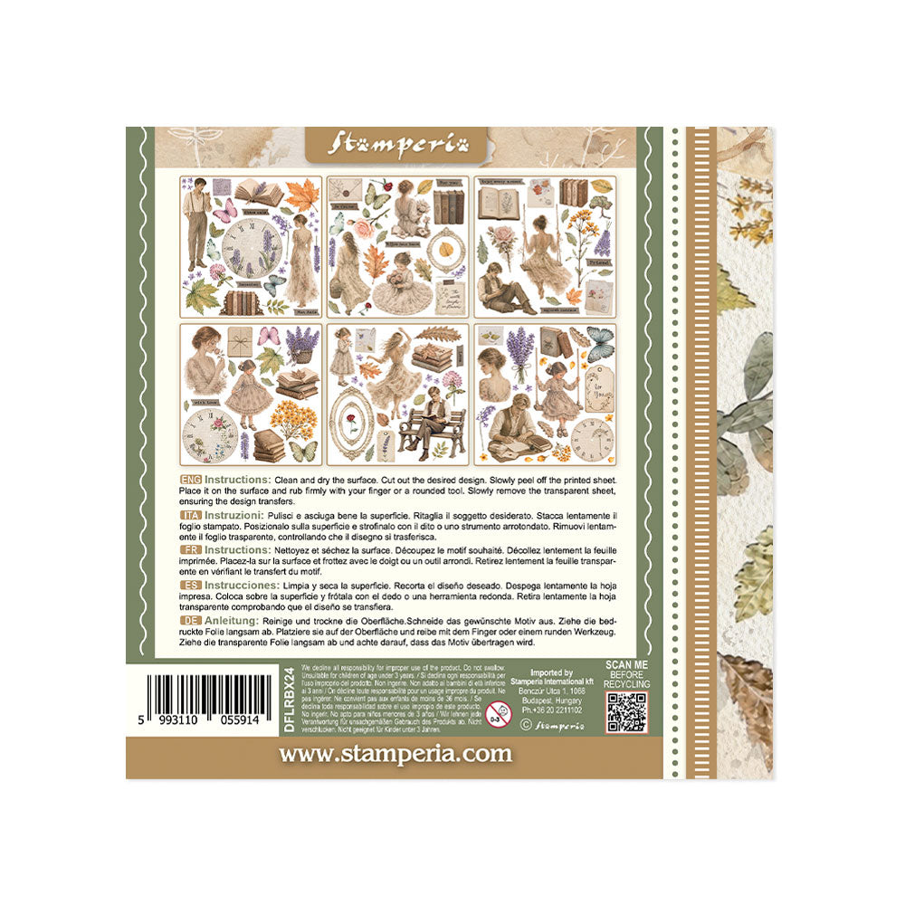 Stamperia - Assortment Rub on cm 15,5x15,5 - 6 pages - Flowers and Poems