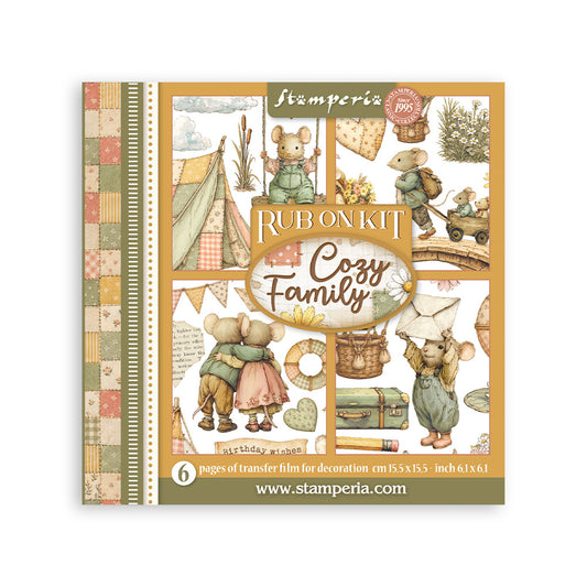 Stamperia - Assortment Rub on cm 15,5x15,5 - 6 pages - Cozy Family