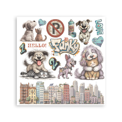 Pre Order - Stamperia - Assortment Rub on cm 15,5x15,5 - 6 pages - Furry Friends 2 (Available End October)