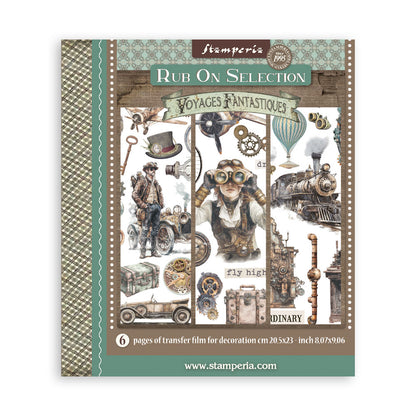 Stamperia - Assortment Rub on Selection - 20.5cmX23cmX0cm - 6 pages - Voyages Fantastiques