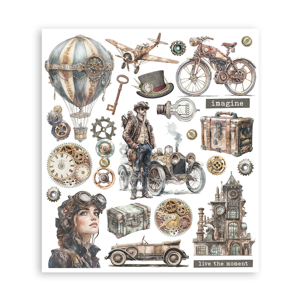 Stamperia - Assortment Rub on Selection - 20.5cmX23cmX0cm - 6 pages - Voyages Fantastiques