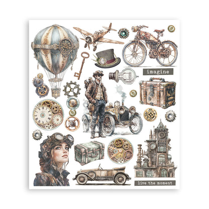 Stamperia - Assortment Rub on Selection - 20.5cmX23cmX0cm - 6 pages - Voyages Fantastiques