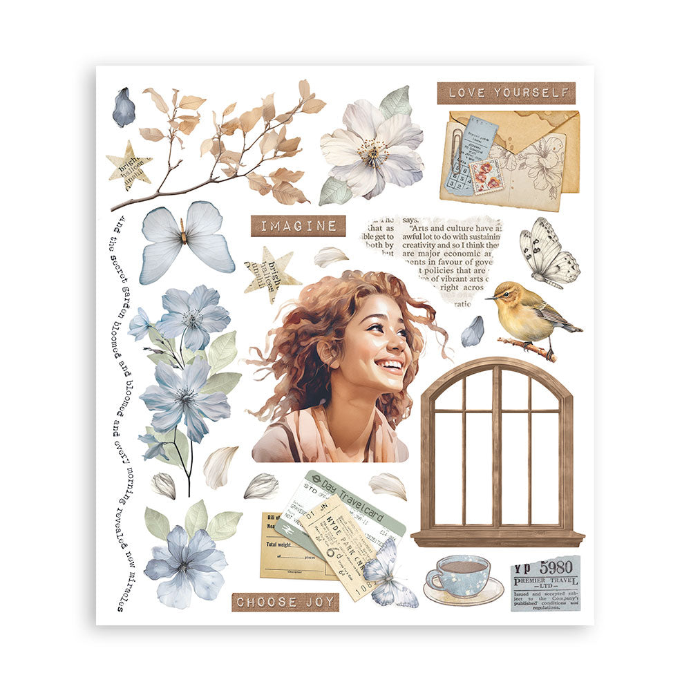 Stamperia - Assortment Rub on Selection - 20.5cmX23cmX0cm - 6 pages - Secret Diary