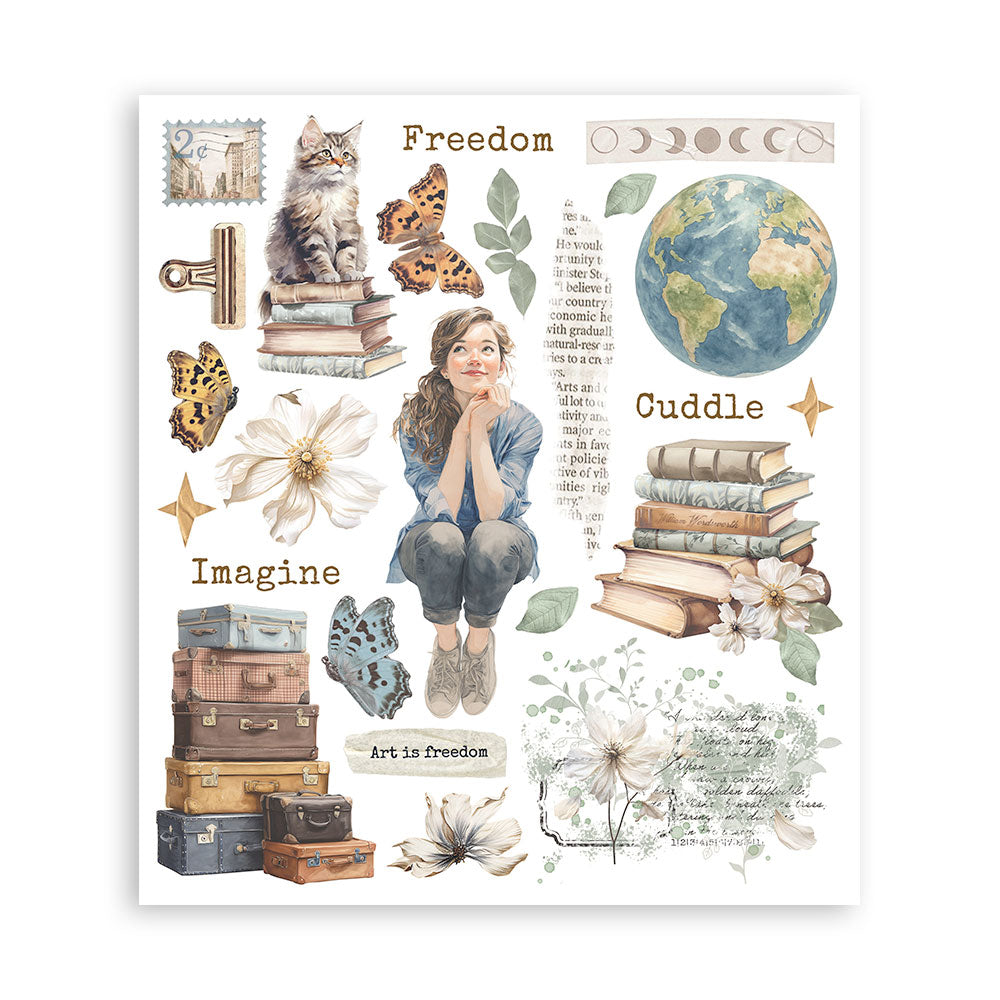 Stamperia - Assortment Rub on Selection - 20.5cmX23cmX0cm - 6 pages - Secret Diary