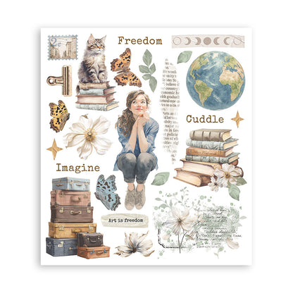 Stamperia - Assortment Rub on Selection - 20.5cmX23cmX0cm - 6 pages - Secret Diary