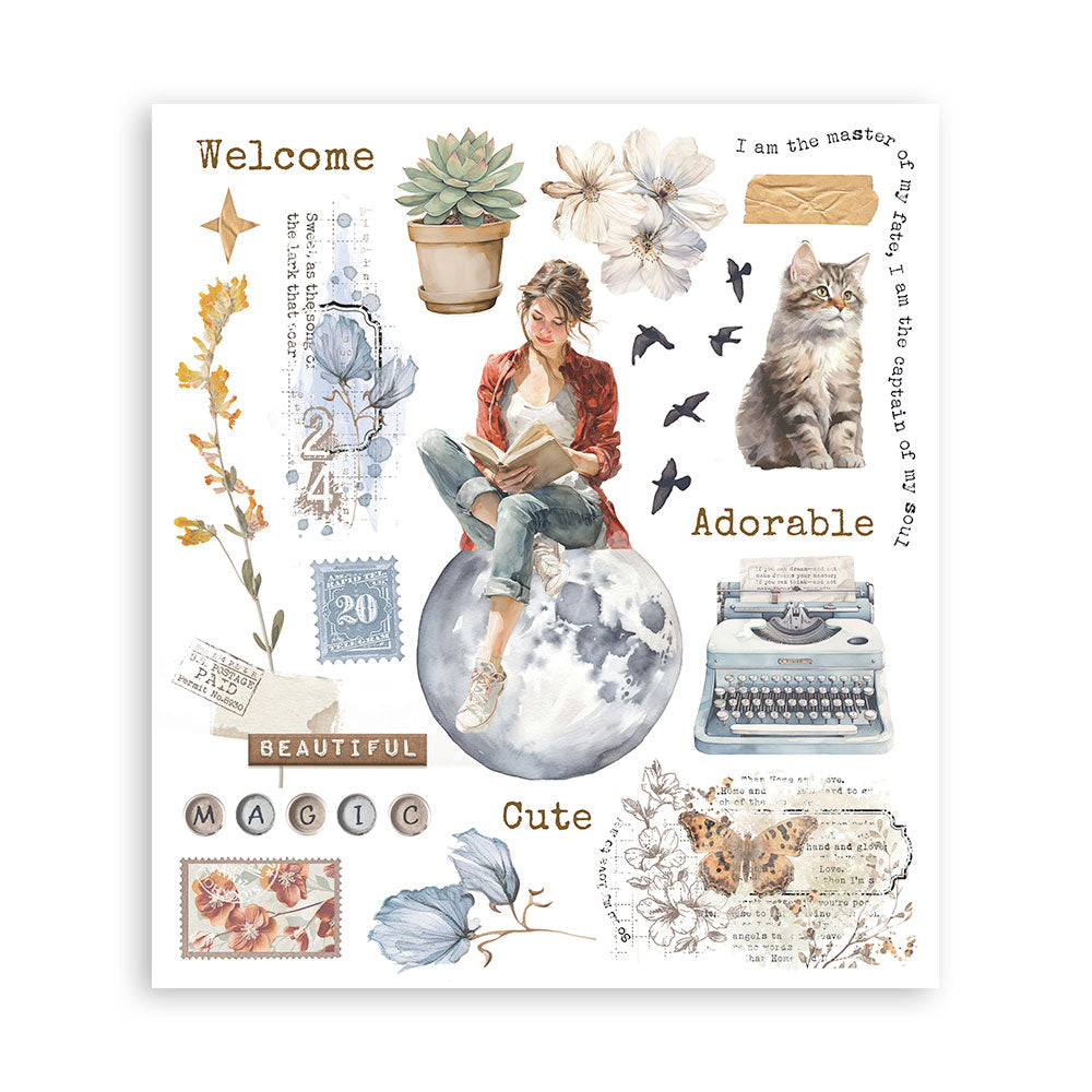 Stamperia - Assortment Rub on Selection - 20.5cmX23cmX0cm - 6 pages - Secret Diary