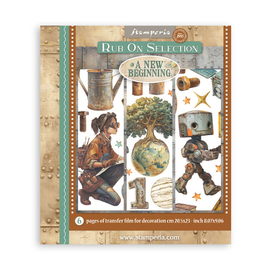 Stamperia - Assortment Rub on Selection - 20.5cmX23cmX0cm - 6 pages - A new beginning