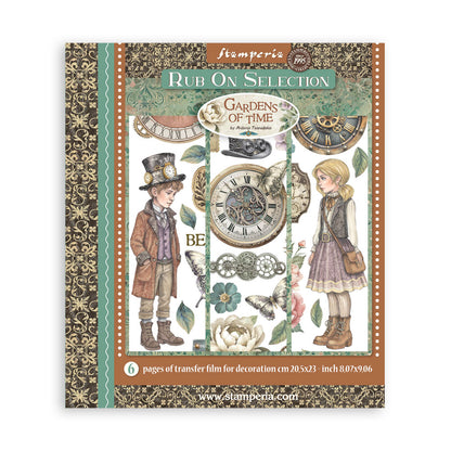 Stamperia - Assortment Rub on Selection - 20.5cmX23cmX0cm - 6 pages - Gardens of Time
