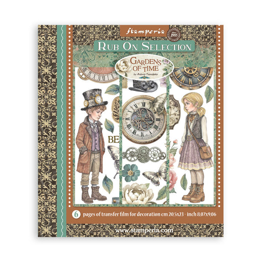 Stamperia - Assortment Rub on Selection - 20.5cmX23cmX0cm - 6 pages - Gardens of Time