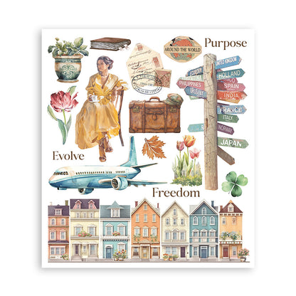 Stamperia - Assortment Rub on Selection - 20.5cmX23cmX0cm - 6 pages - Art of Travelling