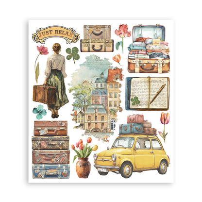 Stamperia - Assortment Rub on Selection - 20.5cmX23cmX0cm - 6 pages - Art of Travelling
