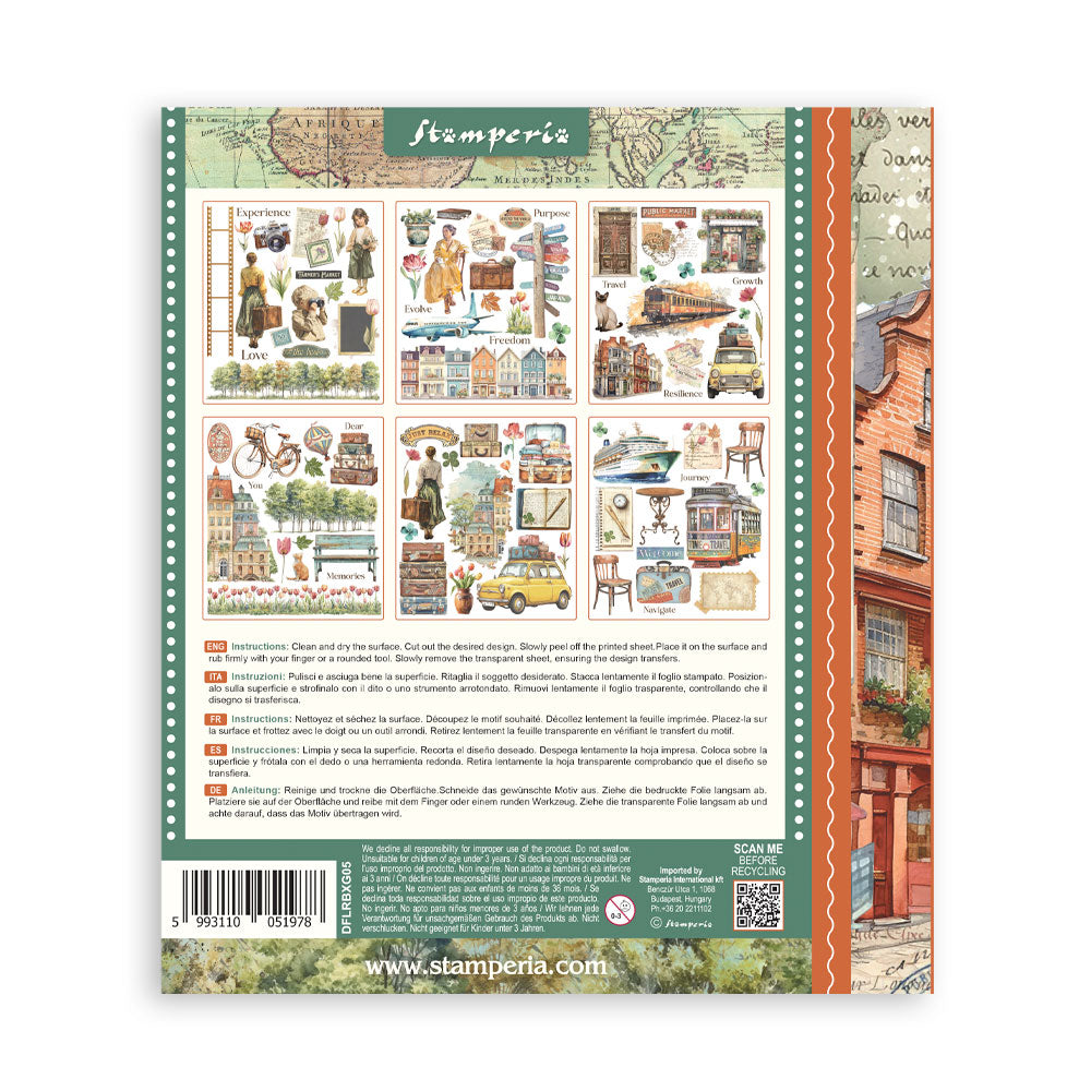 Stamperia - Assortment Rub on Selection - 20.5cmX23cmX0cm - 6 pages - Art of Travelling