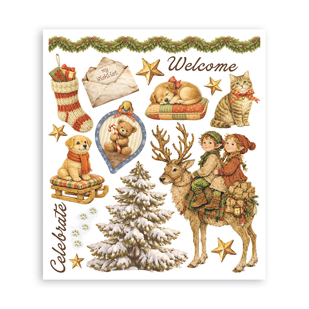 Stamperia - Assortment Rub on Selection - 20.5cmX23cmX0cm - 6 pages - Silent Night