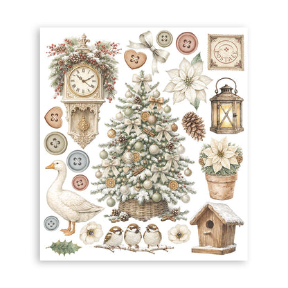 Stamperia - Assortment Rub on Selection - 20.5cmX23cmX0cm - 6 pages - White Christmas