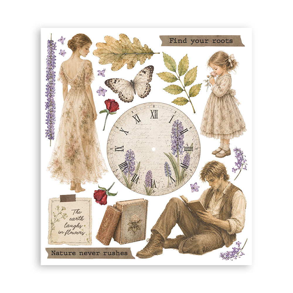 Stamperia - Assortment Rub on Selection - 20.5cmX23cmX0cm - 6 pages - Flowers and Poems
