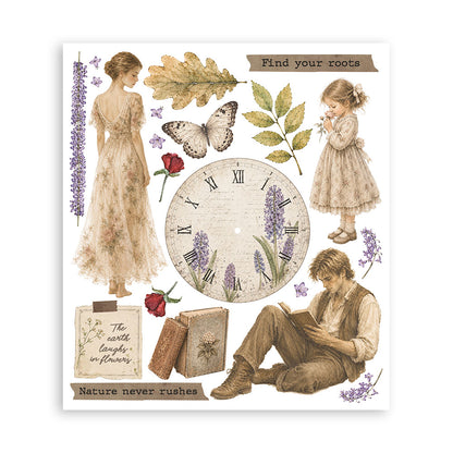 Stamperia - Assortment Rub on Selection - 20.5cmX23cmX0cm - 6 pages - Flowers and Poems