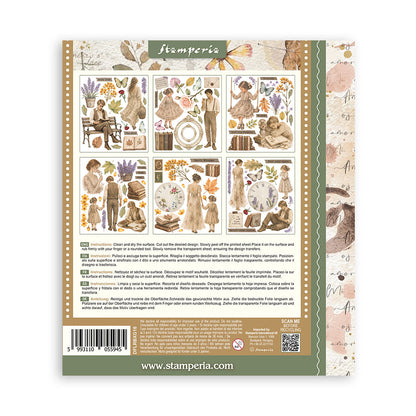 Stamperia - Assortment Rub on Selection - 20.5cmX23cmX0cm - 6 pages - Flowers and Poems