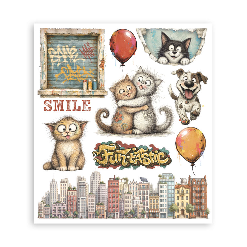 Pre Order - Stamperia - Assortment Rub on Selection - 20.5cmX23cmX0cm - 6 pages - Furry Friends 2 (Available end of October)